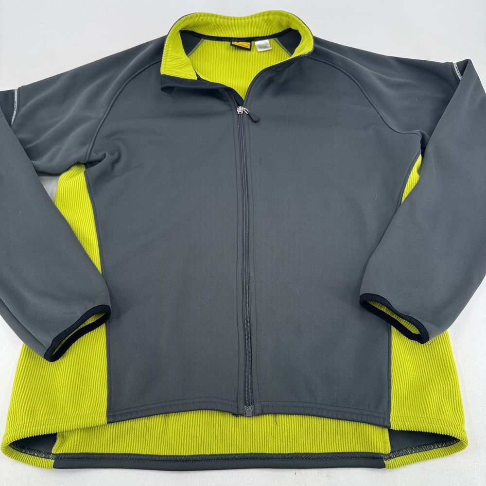 Nashbar Cycling Bicycling Coat MENS Gray Green Full Zip Jacket SIZE XL